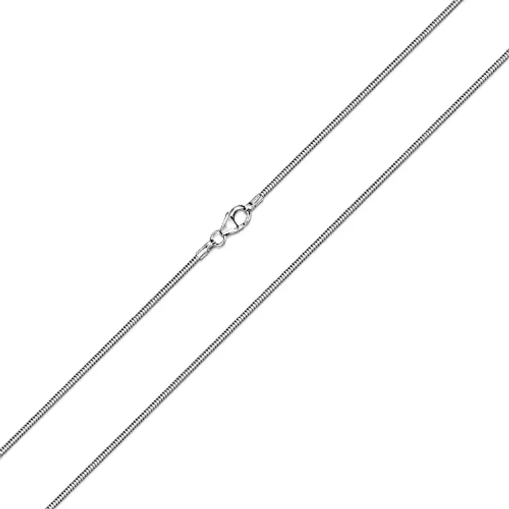 Materia Damen Schlangenkette Silber 925, rhodiniert, 1,2 mm, 22-60 cm, Karabinerverschluss