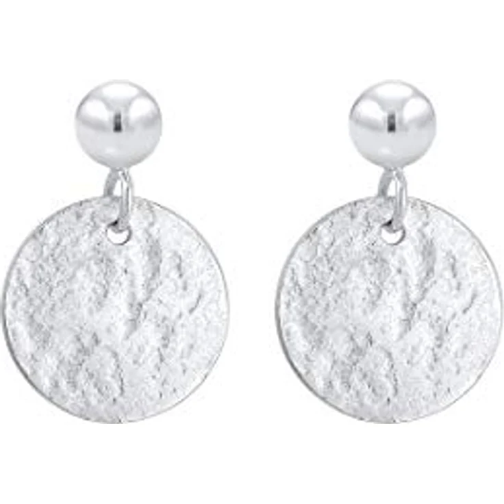 Elli Ohrringe Damen Ohrhänger Plättchen Gehämmert Vintage Antik Look, 925 Sterling Silber – Bild 2