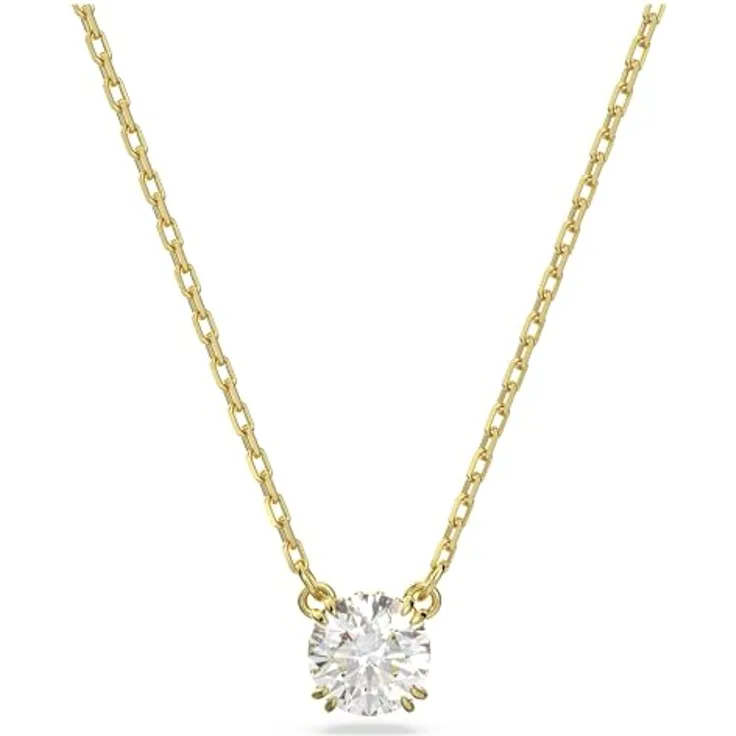 Swarovski Constella Kettenanhänger, Rundschliff, Weiß, Vergoldet, FW2022 Kollektion