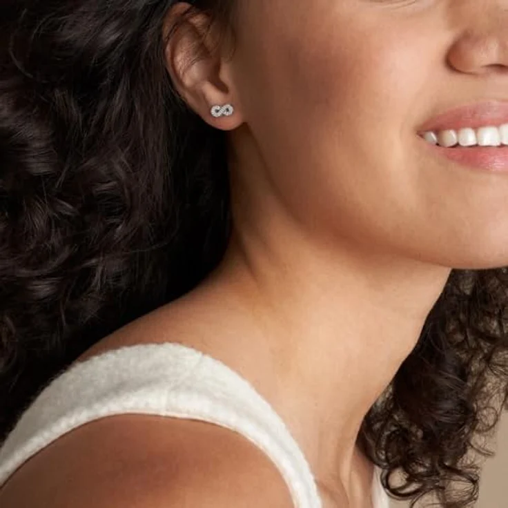 Fossil Damenohrstecker Infinity, Sterlingsilber, poliert, Silbern, Pfostenverschluss – Bild 2