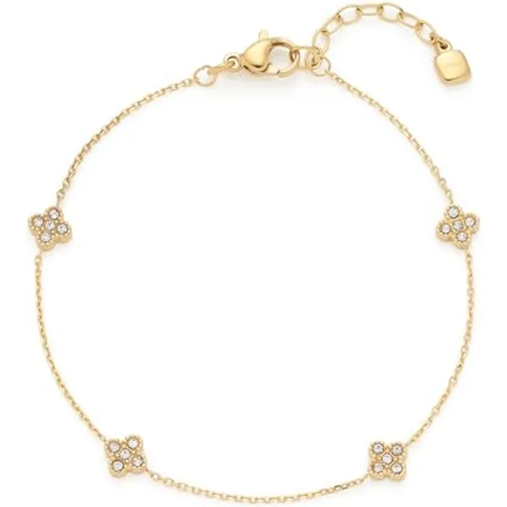 JEWELS BY LEONARDO Armband Ciao Lisette, goldfarbener Edelstahl mit vier Zirkonia-Elementen, längenverstellbar 18-20,5 cm, Geschenk für Frauen