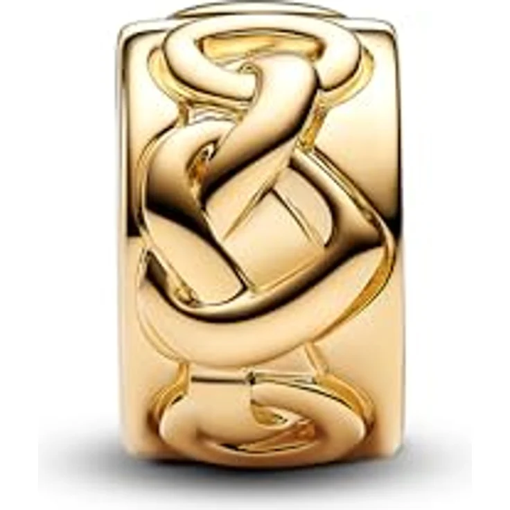PANDORA Moments Liebesknoten Clip, Sterling Silber mit vergoldeter Metalllegierung und künstlichem Kristall, kompatibel mit Moments Armbändern, 768035C00 – Bild 2