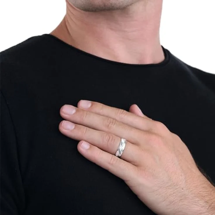 Amor Unisex Ring 925 Sterling Silber, zeitloses Design für Damen und Herren, kommt in Schmuck Geschenk Box, 9027187 – Bild 3