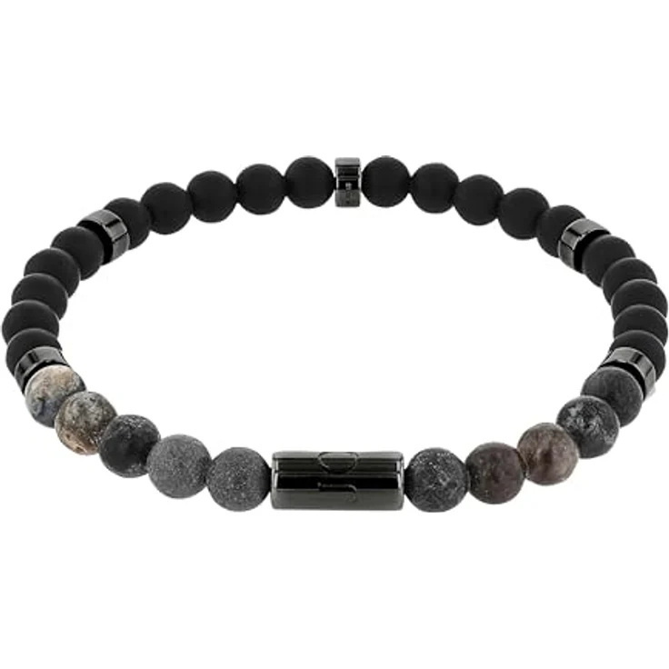 JOOP! Armband Edelstahl Herren Armschmuck mit Achat, 19 cm, Grau in Schmuck Geschenk Box, 2038991 – Bild 1