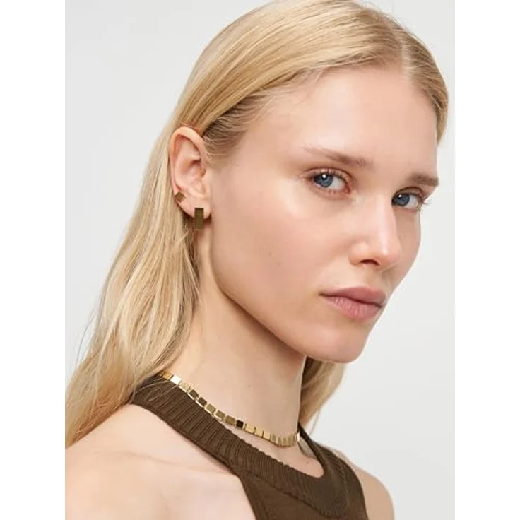 Liebeskind Berlin Damen Ohrringe LJ-1743-E-06, Edelstahl in IP Gold, 0,5 cm, Steckverschluss – Bild 3