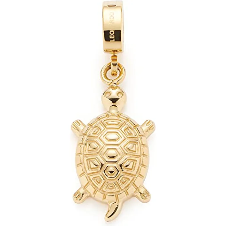 JEWELS BY LEONARDO Mora Ketten-Anhänger, goldfarbener Edelstahl, stilisierte Schildkröte, Clip S (3,5 mm Ø), allergikerfreundlich