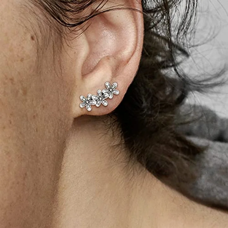 PANDORA Moments Gänseblümchen Ohrstecker, Sterling Silber mit klarem Cubic Zirkonia, für Ohrläppchen fixiert – Bild 4