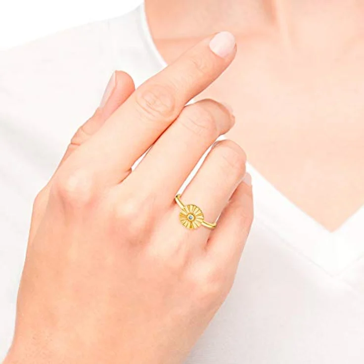 s.Oliver Damen Ring 925 Sterling Silber, vergoldet mit synthetischem Zirkonia, Geschenkbox, Modell 2031430 – Bild 2