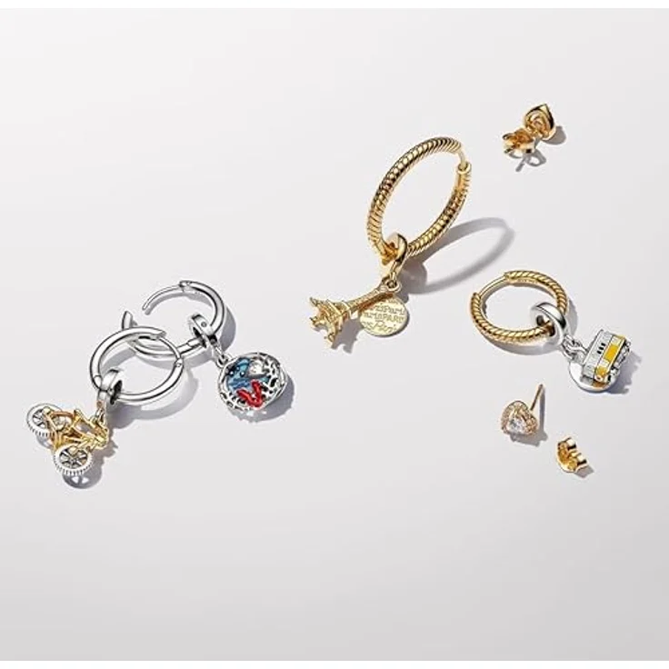 Pandora Charm-Einhänger 763354C01, Fahrrad-Charm aus Sterling Silber und 14k vergoldet mit Zirkoniasteinen – Bild 5