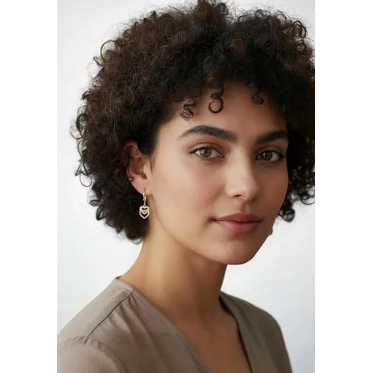 SOFIA MILANI Damen Ohrringe E2546, 925 Silber vergoldet mit Zirkonia Steinen, Herz Ohrhänger - elegante Schmuckstücke in Geschenkbox – Bild 2