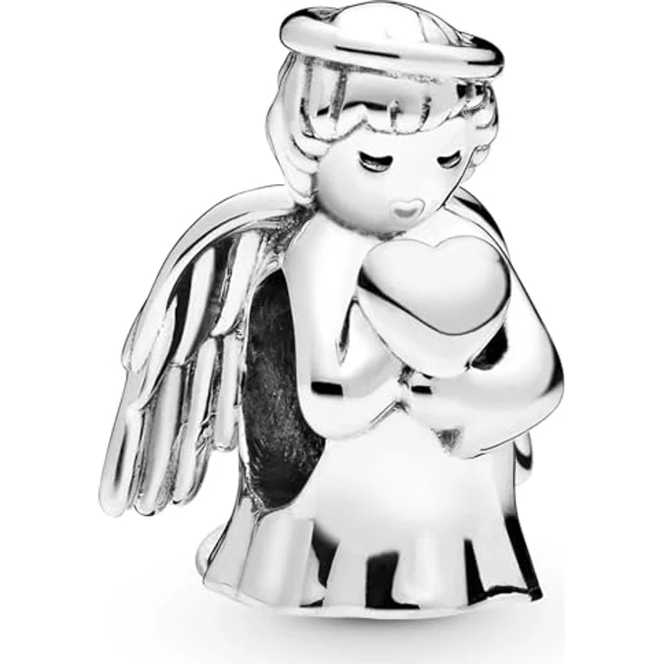 PANDORA Charm "Engel der Liebe" 798413C00, handveredelter Schutzengel aus Sterling-Silber mit detailreichen Engelsflügeln – Bild 2