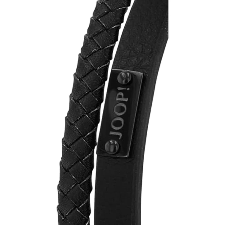 JOOP! Herren-Armband Edelstahl Leder, 18,5+1,5+1,5 cm, grau, mit Klappverschluss, in Schmuck Geschenk Box, 2039000 – Bild 4