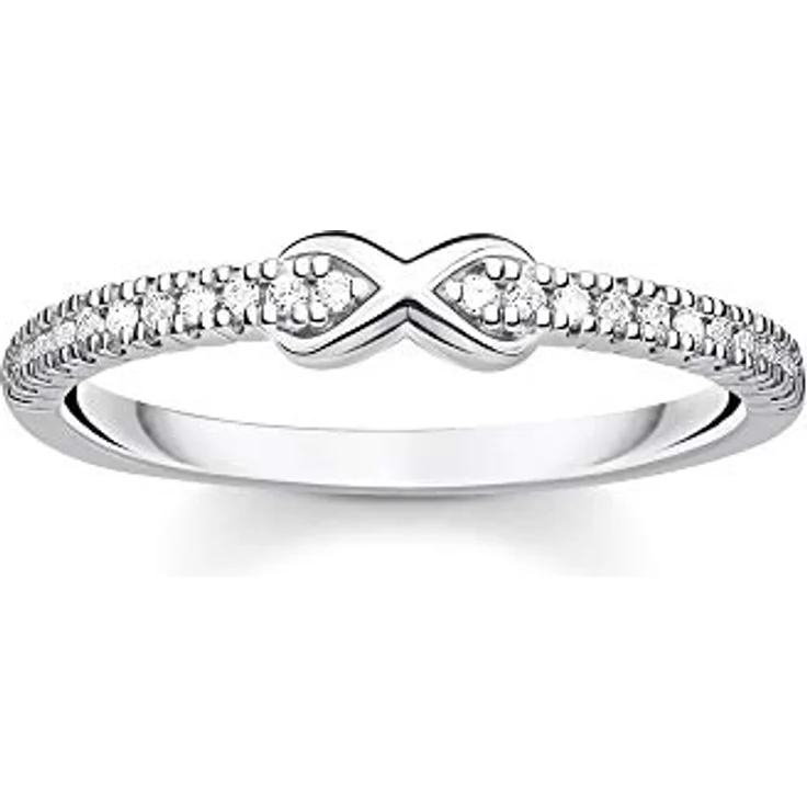 THOMAS SABO Ring Infinity, Damenring aus 925 Sterling Silber mit weißen Steinen, TR2322-051-14-56 – Bild 1