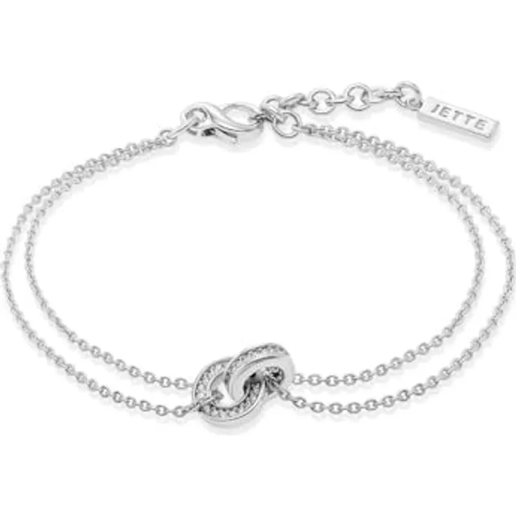 JETTE Damen-Armband 925er Silber mit 27 Zirkonia, One Size, Silber