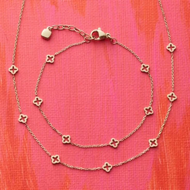 JEWELS BY LEONARDO Armband Ciao Janna, goldfarbene Edelstahl-Kette mit Kleeblatt-Ornamenten, verstellbare Länge 17,5-19,5 cm, allergikerfreundlich, in Geschenkverpackung – Bild 5
