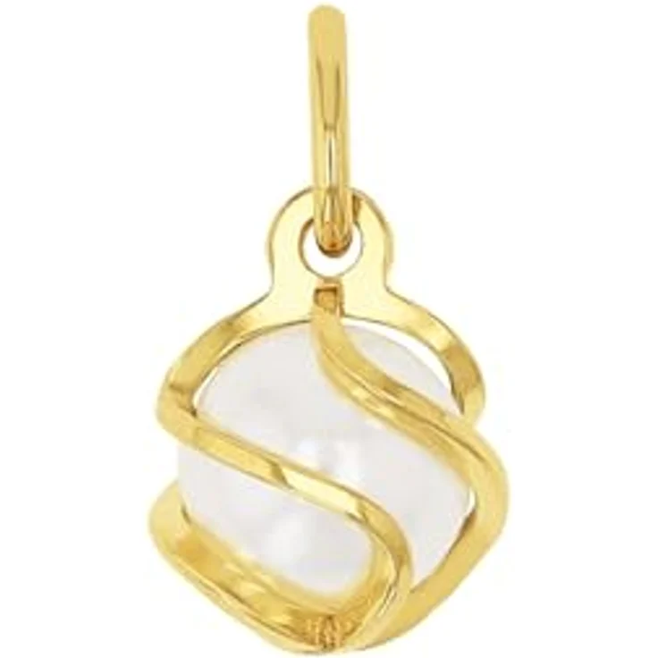 Amor Motivanhänger Damen Anhänger mit Wachsperle, 1,3 cm, 585 Gold, in Geschenk Box, 9038787 – Bild 1