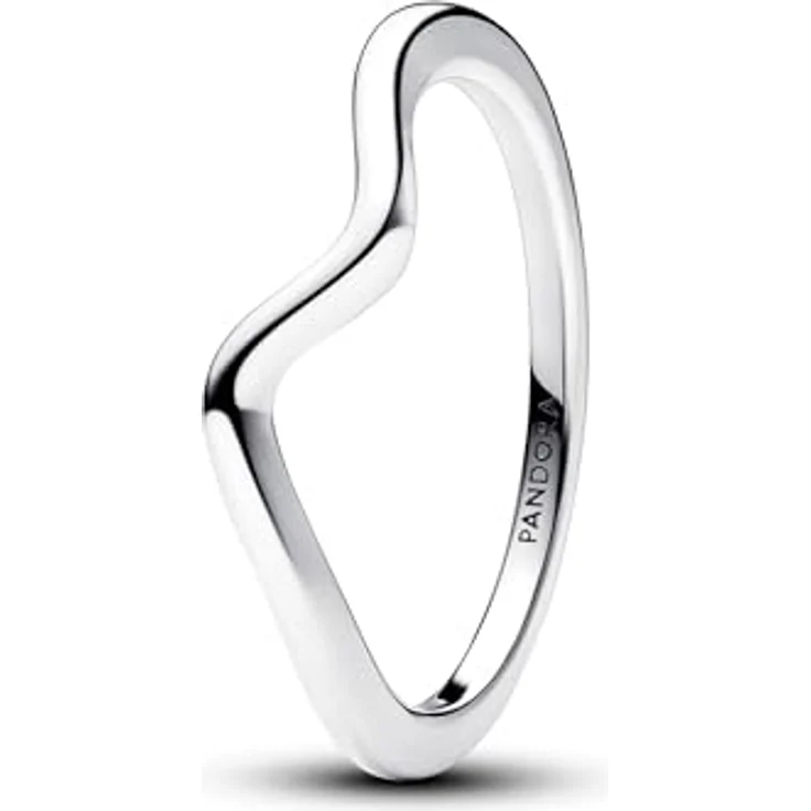 PANDORA Timeless Polierte Welle Ring aus Sterling-Silber, Größe 56, geschwungene Form für elegantes Stacking – Bild 1
