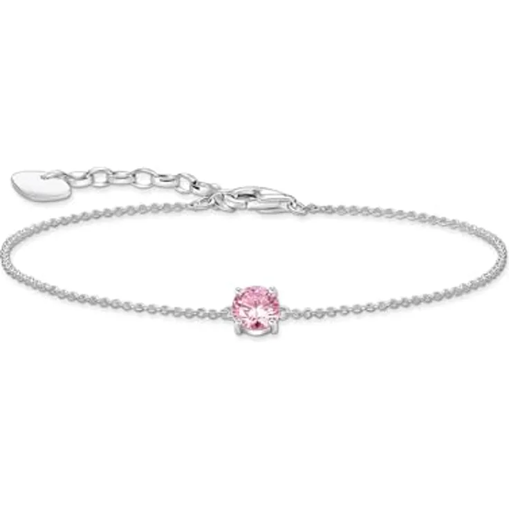Thomas Sabo A2156-051-9, Damen-Armband aus vergoldetem 925er Sterlingsilber mit weißem Zirkonia-Anhänger