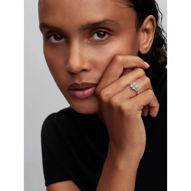 PANDORA Damen-Silberring Funkelnder Glücksklee, mit Zirkonia, Ringgröße 50/15,9, silber – Bild 4