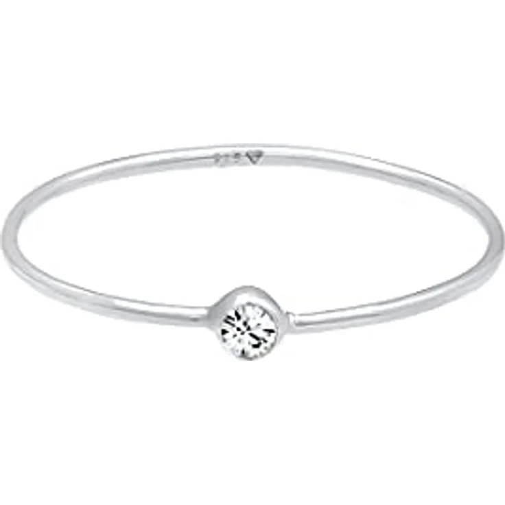 Elli Damen Ring Solitär mit Glaskristall in 925 Sterling Silber, handgefertigt, anlaufgeschützt – Bild 2