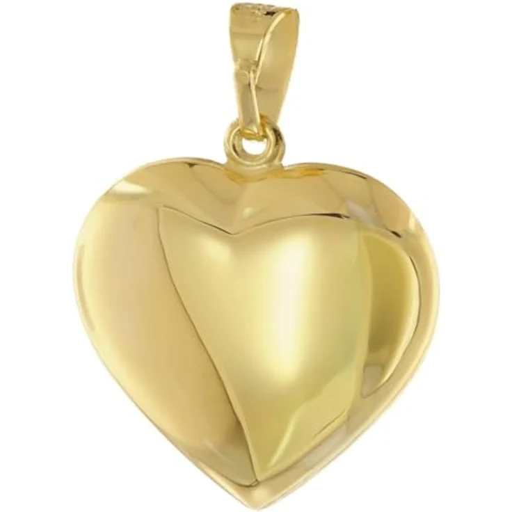 trendor Damen Herz-Anhänger Gold 333 mit vergoldeter Silberkette, 16 x 17 mm, 40 cm Länge, in stilvoller Geschenkpackung – Bild 2