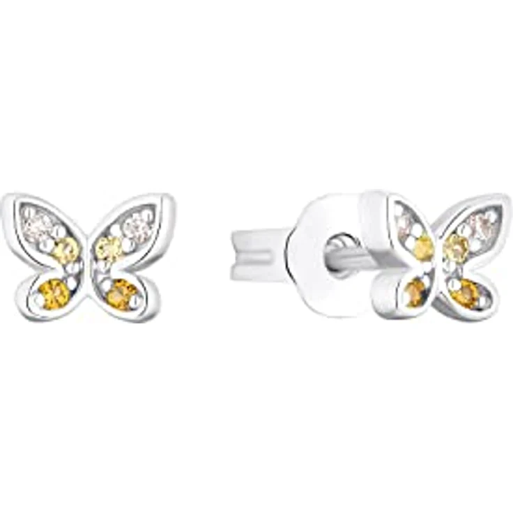 Prinzessin Lillifee Ohrstecker Butterfly, 4 mm, aus 925 Sterling Silber mit Zirkonia, rhodiniert – Bild 1