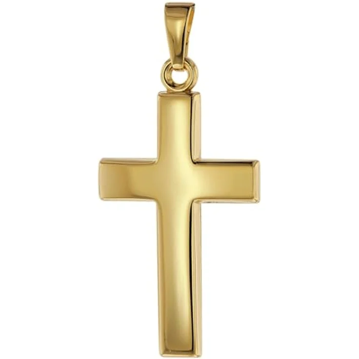 trendor Kreuz-Anhänger 26 mm Gold 750/18 Karat, eleganter Goldanhänger für Damen und Herren, modisches Design, Geschenkidee in Geschenk-Box, Echtgold 75415 – Bild 1