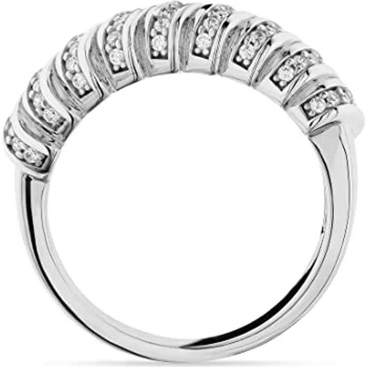 FAVS Damen-Damenring 925er Silber mit 63 Zirkonia, Breite 0,65 cm, Stärke 4 mm, Silber 32021730 – Bild 2