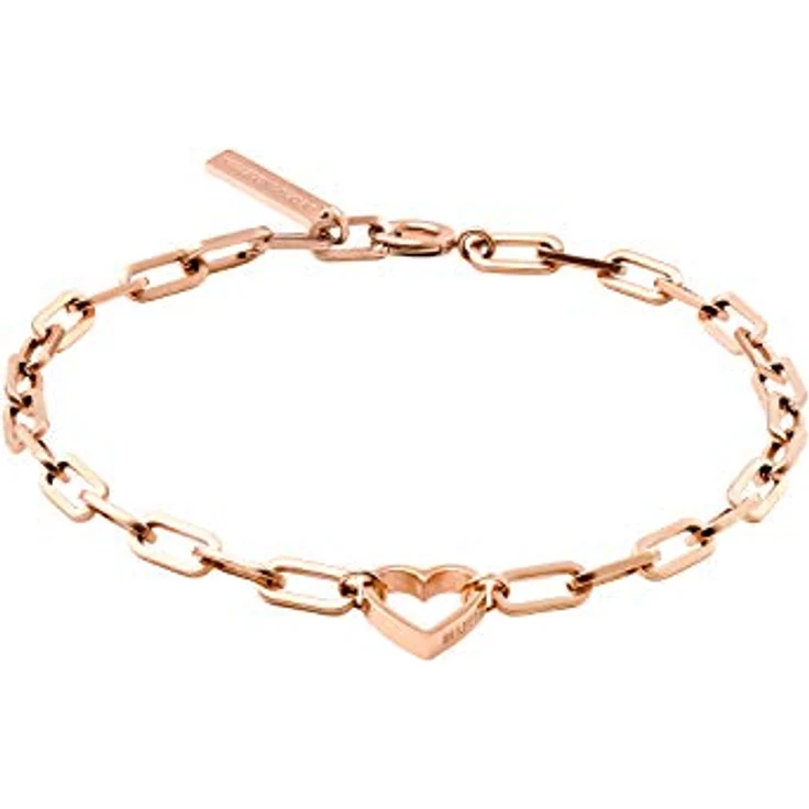 LIEBESKIND Berlin Herzarmband, Damen-Handkette aus roségold Edelstahl mit klaren Linien, zeitloses Design – Bild 4