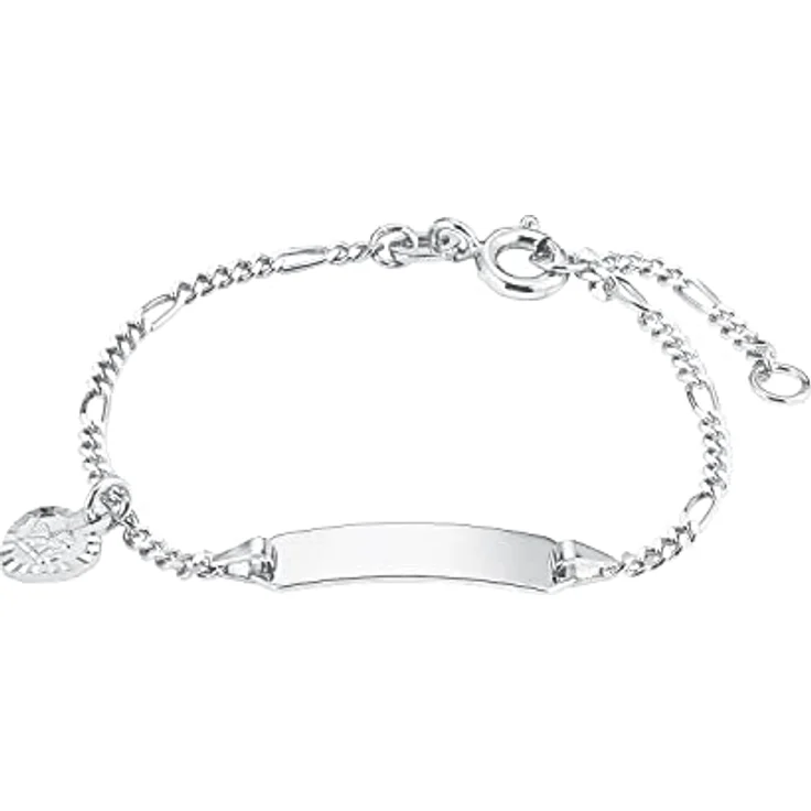 Amor Identarmband 925 Sterling Silber, gravierbar, 12+2 cm, mit Schutzengel Herz, in Schmuck Geschenk Box – Bild 1
