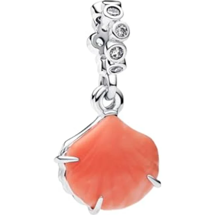 PANDORA Moments Korallenrote Muschel Doppelter Charm-Anhänger aus Sterling Silber, Kompatibel mit ME und Moments Kollektion, 793821C01 – Bild 2