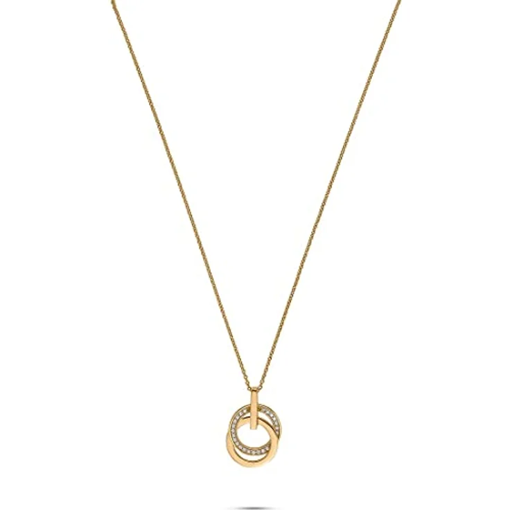 JETTE Damen-Halskette Swing 26, Gelbgold mit Zirkonia-Besatz, One Size, 925er Silber – Bild 1