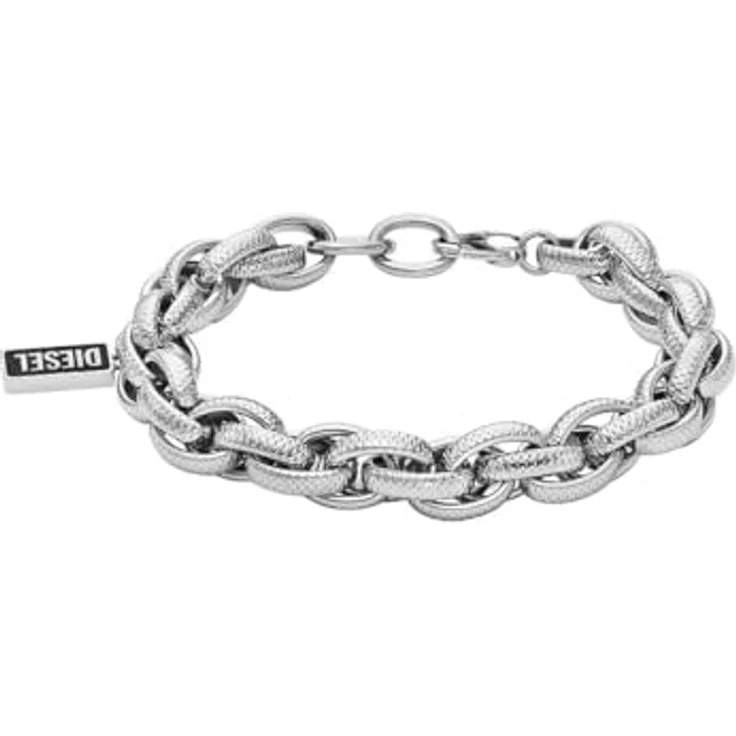 Diesel Herren-Gliederarmband DX1514040, Achat schwarz mit gebürstetem Finish und Karabinerverschluss – Bild 1