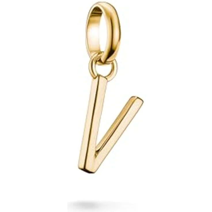 Thomas Sabo Charm Club Connect Charm-Anhänger Buchstabe V, 18k Vergoldung aus recyceltem 925 Silber, CC1228-413-39 – Bild 1