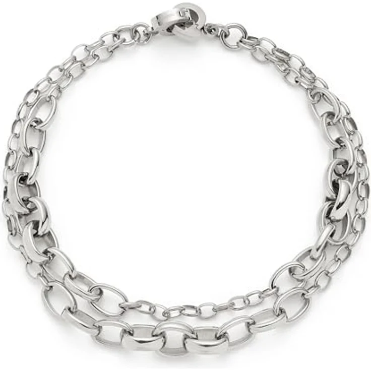 JEWELS BY LEONARDO Clip & Mix Armband Suzanne, doppelreihiger Schmuck aus silberfarbenem Edelstahl, 19,5 cm, für Frauen, Modell 025583 – Bild 1