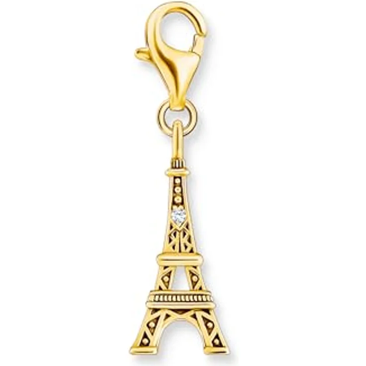 THOMAS SABO Charm-Einhänger Eiffelturm, mit weißem Zirkonia, detailreiche Gestaltung mit Cut-outs und Gravurlinien – Bild 2