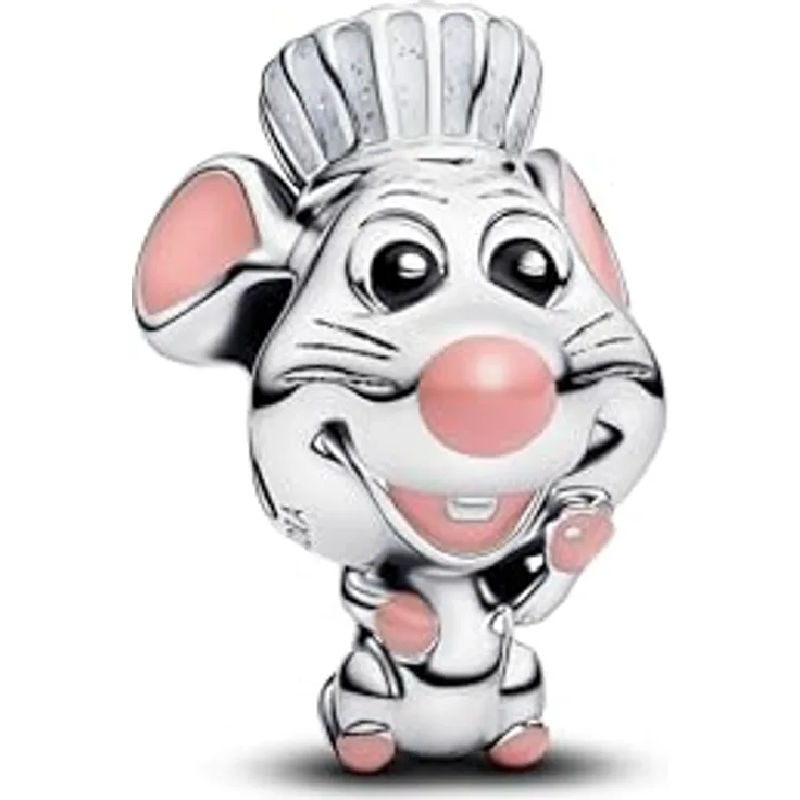 PANDORA Disney Pixar Ratatouille Remy Charm, Sterling Silber mit bunten Emaille-Details, kompatibel mit Moments, 794022C01