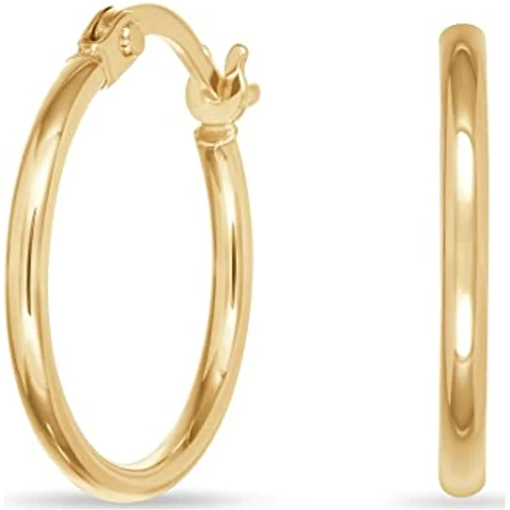 FAVS Damen-Creolen 375er Gelbgold, klassischer Ohrschmuck mit 1,7 cm Länge und 16 mm Durchmesser, in Geschenkbox – Bild 2