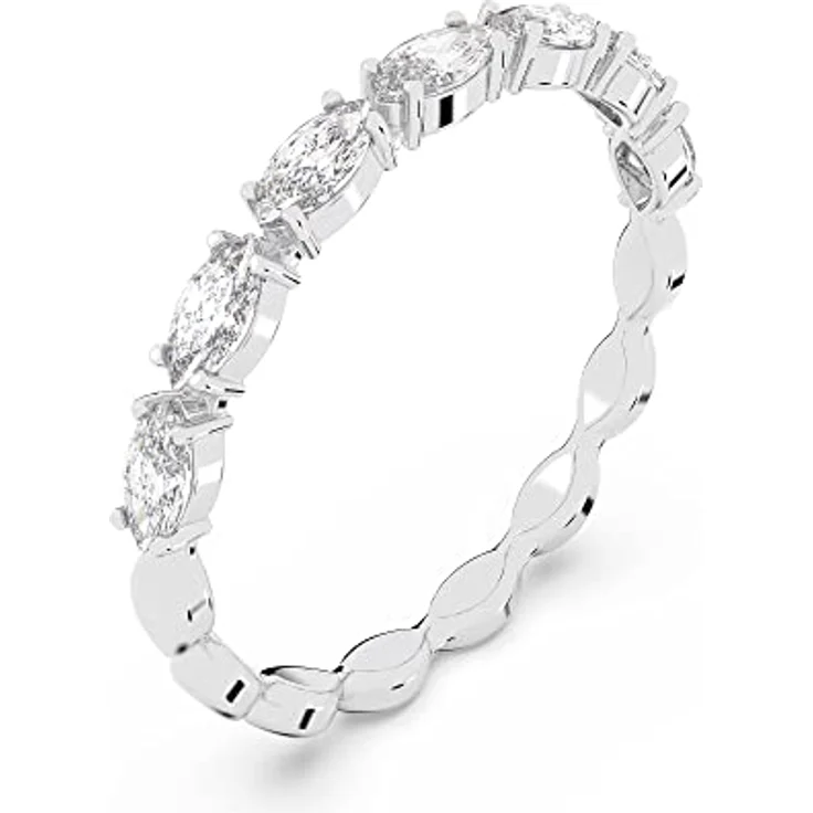 Swarovski Matrix Vittore Marquise Ring, Weiss, rhodiniert mit schimmernden Schmucksteinen im Marquise-Schliff, Damenring – Bild 2