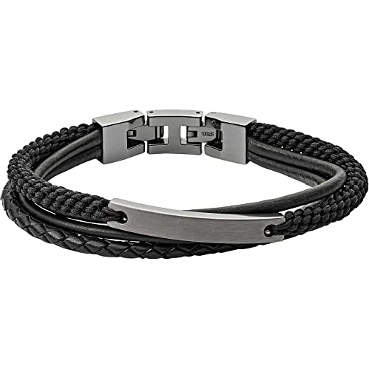 Fossil Herrenarmband, Edelstahl in Gunmetal mit Faltverschluss, 180 mm Innenlänge + 15 mm Erweiterung – Bild 1