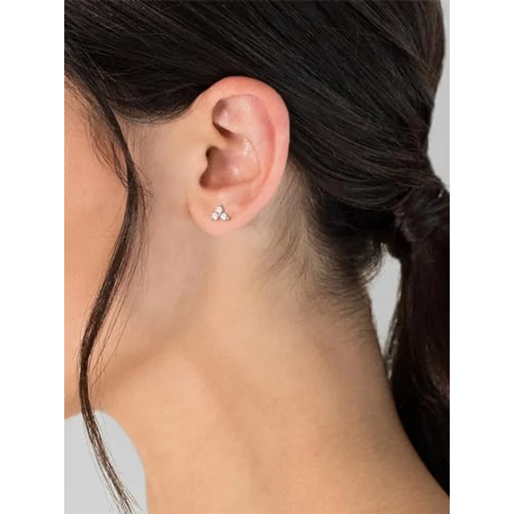 Glanzstücke München Damen Ohrstecker 925/- Sterling Silber rosévergoldet, Zirkonia weiß, filigranes Design – Bild 3