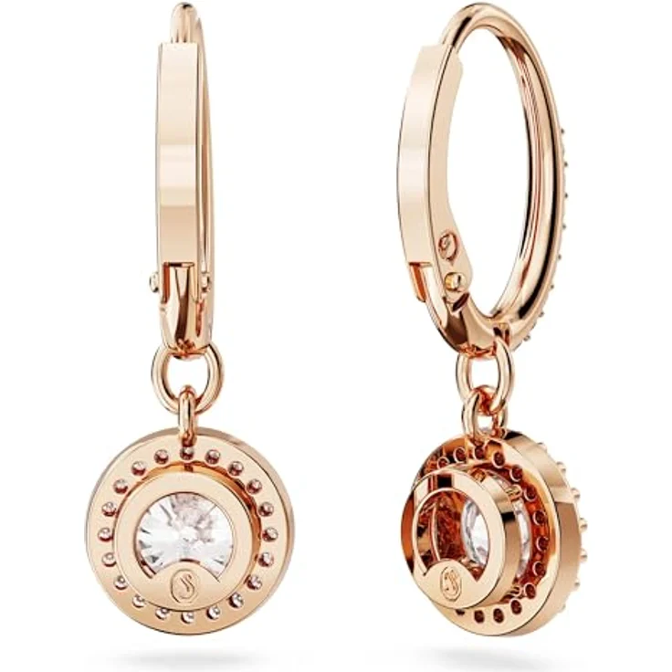 Swarovski Ohrstecker Una Angelic 5638769, Creolen aus Roségold mit Swarovski-Kristallen in klarem Weiß, klappbar – Bild 4