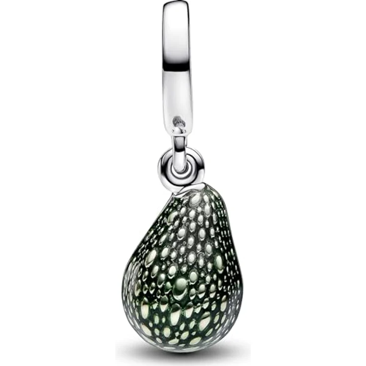PANDORA Avocado Doppelter Charm-Anhänger, Sterling-Silber mit 14 Karat Vergoldung, handbemalt mit drei Grüntönen, kompatibel mit ME und Moments, Maße: 8 x 11,8 x 8,5 mm, 763405C01 – Bild 2
