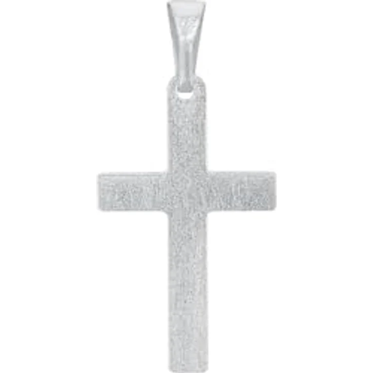Amor Motivanhänger, Unisex Kreuz-Anhänger aus Weißgold 375/9ct, 2,5 cm, inkl. Schmuck Geschenkbox – Bild 2