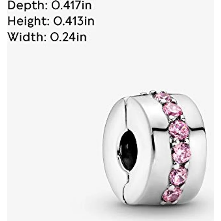Pandora Charm Moments Rosafarbene funkelnde Linie Clip 791972PCZ, Charm-Anhänger mit funkelndem Design in Rosafarben – Bild 5