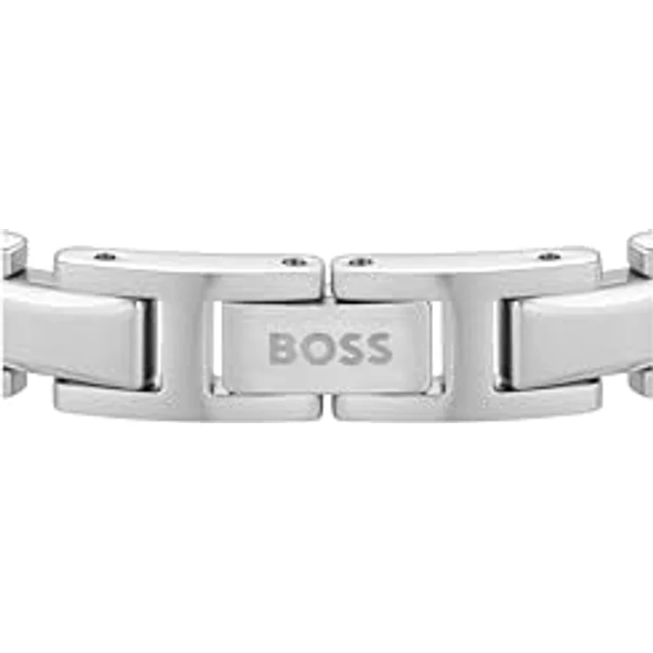 BOSS Jewelry NOLAN Edelstahl Gliederarmband für Herren, 175-190 mm, H-Glieder-Design mit Faltschließe, hypoallergen – Bild 2