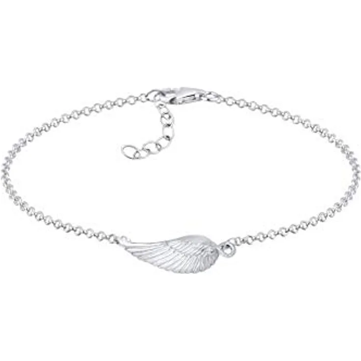Elli Schutzengel Armband Damen, Flügel Symbol aus 925 Sterling Silber, 18 cm, hochglanzpoliert
