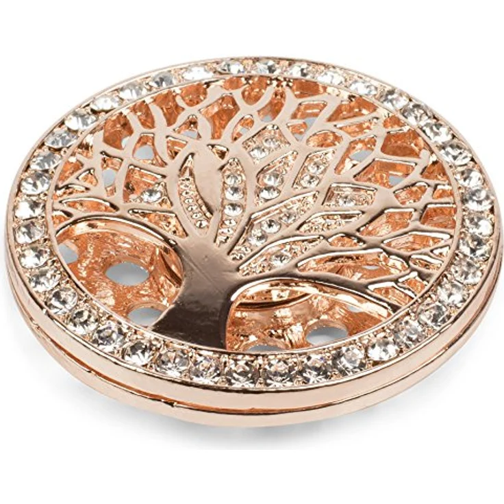 styleBREAKER Lebensbaum Magnet Schmuck Anhänger, Brosche für Schals und Tücher mit Strasssteinen, rosegold, Ø 4,5 cm – Bild 3