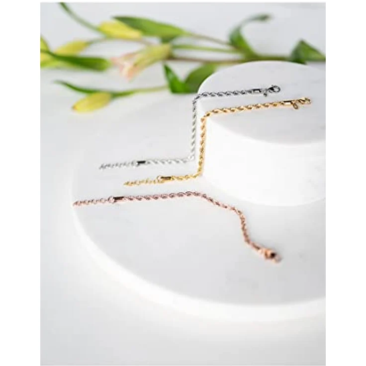 FAVS Damen-Armband Edelstahl, Roségold, One Size, 17 cm Länge mit 3 cm Verlängerung – Bild 2