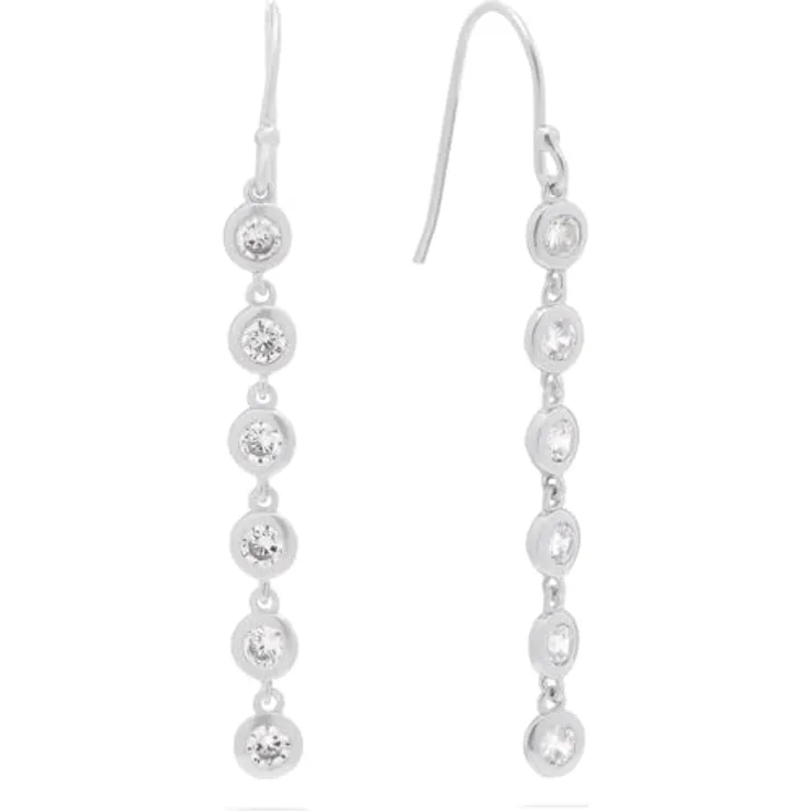 FAVS Damen-Ohrhänger 925er Silber mit 12 Zirkon-Steinen, One Size
